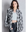 processing checkered print looseシャツ