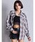 processing checkered print looseシャツ