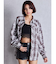 processing checkered print looseシャツ