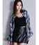 processing checkered print looseシャツ