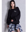 processing checkered print looseシャツ