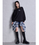 processing checkered print looseシャツ