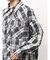 processing checkered print looseシャツ