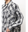 processing checkered print looseシャツ