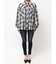 processing checkered print looseシャツ