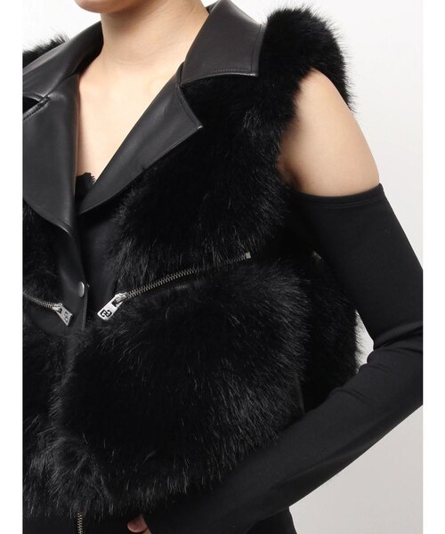 GYDA GGスライダーライダースファーベスト　ホワイト ジェイダ GYDA GGスライダーライダースファーベスト （オフ