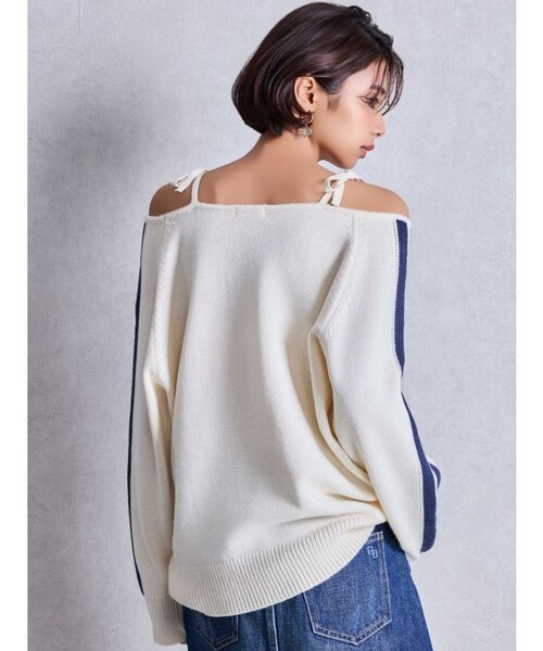 Seize the momentオフショルリボンニットトップス｜ジェイダの通販