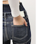 ハイウエストボタンBACKレースアップフレアデニムパンツ