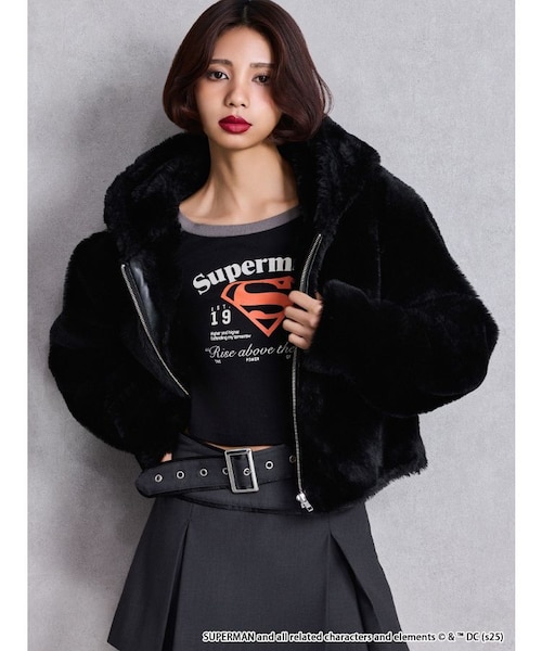 GGエコファーショートフードコート｜ジェイダの通販｜&mall