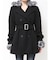 ベルト付きタイトファーコート