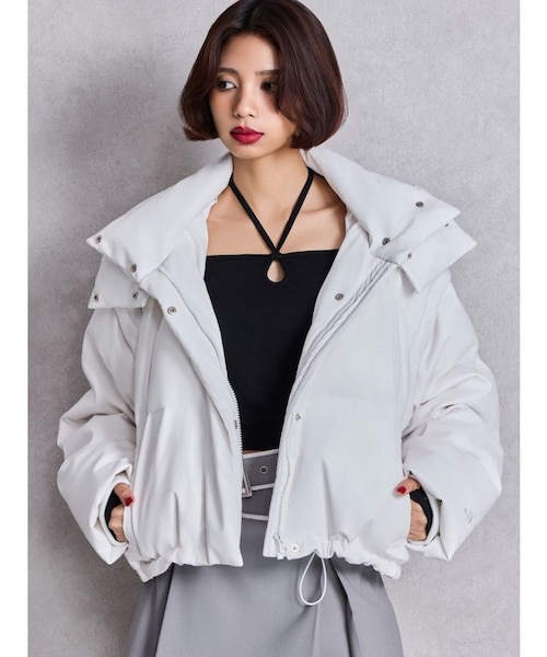 極美品　♡PLST♡ ミドル丈ダウンコート　ホワイト Chico】中綿2wayミドル丈ダウンコート[品番：PALW0002577]｜PAL