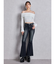 ハイウエストleg lengthフレアデニムパンツ