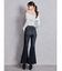 ハイウエストleg lengthフレアデニムパンツ