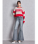 ハイウエストleg lengthフレアデニムパンツ
