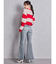 ハイウエストleg lengthフレアデニムパンツ