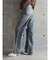 【TINY】ハイウエストKNEEダメージワイドデニムパンツ