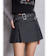 belt designプリーツスカートライクショートパンツ