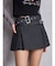 belt designプリーツスカートライクショートパンツ