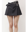 belt designプリーツスカートライクショートパンツ