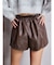 フェイクレザーレイヤーショートパンツ