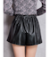 フェイクレザーレイヤーショートパンツ