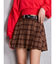 ベルトSETチェックプリーツスカートライクショートパンツ