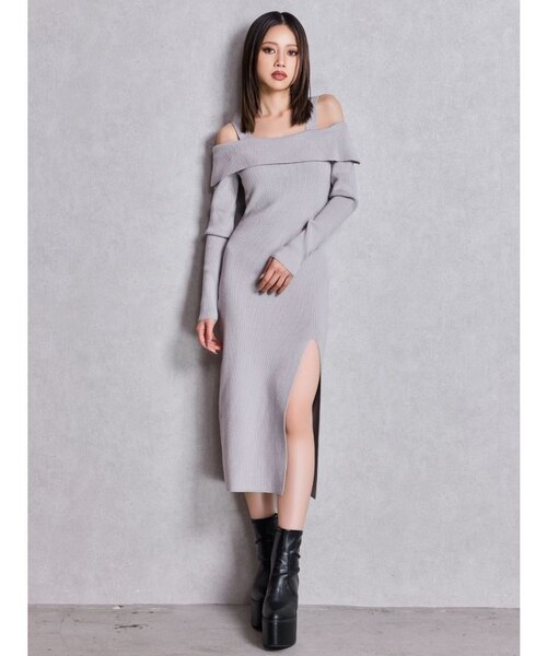 オフショルニットLONGワンピース｜ジェイダの通販｜&mall（アンド