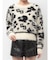 GG Leopardシャギーショートニットトップス