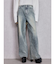 ハイウエストBACK CROSS POINTワイドデニムパンツ