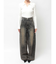 ハイウエストBACK CROSS POINTワイドデニムパンツ