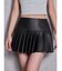 スリットフェイクレザープリーツスカートライクショートパンツ