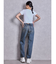 ハイウエストBACK LACE UPストレートデニムパンツ