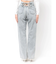 ハイウエストBACK LACE UPストレートデニムパンツ
