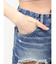 ハイウエストBACK RIPPEDデニムショートパンツ