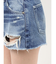 ハイウエストBACK RIPPEDデニムショートパンツ