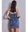 Symmetry GYDAフロントZIPスカートライクデニムタイトミニワンピース