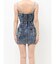 Symmetry GYDAフロントZIPスカートライクデニムタイトミニワンピース