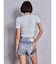 ジャストウエストGYDA bijou sublimation printingデニムショートパンツ