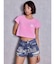 ジャストウエストGYDA bijou sublimation printingデニムショートパンツ