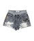 ジャストウエストGYDA bijou sublimation printingデニムショートパンツ