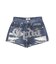 ジャストウエストGYDA bijou sublimation printingデニムショートパンツ