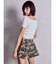 ラメテレコハーフスリーブカシュクールオフショルショートTOPS