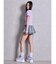 ハイウエストレイヤードプリーツスカートライクデニムショートパンツ