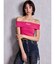 Gyda bijouサイドラインオフショルショートTOPS