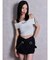 Gyda bijouサイドラインオフショルショートTOPS