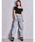 ハイウエストGYDA CUT OUT SIDE RIPPEDデニムパンツ