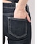 ハイウエストバッククロスダメージスキニーデニムパンツ