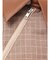 ZIP designフェイクレザードッキングラメcheckブラウス