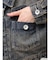 belt collarダメージショートデニムGジャン