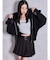 bijou string ZIP UPスウェットパーカー